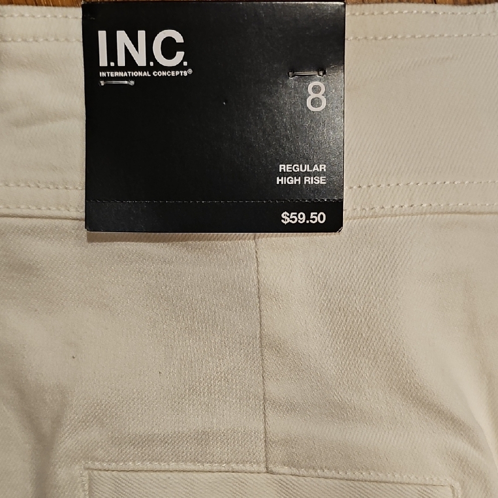 INC International Concepts High Waist Bright White Shorts Sz 8 - Picture 7 of 10